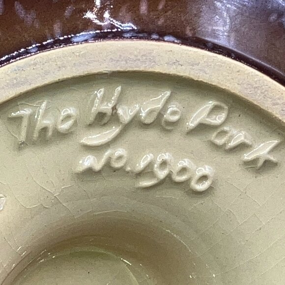 Vintage The Hyde Park No. 1900 Green Glaze Ceramic Weighted Ashtray 1940-1950 - Picture 9 of 10